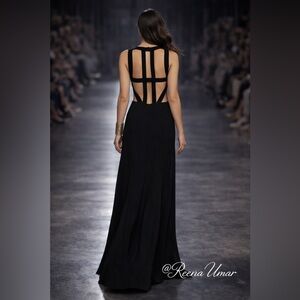 BCBGMAXAZRIA Angelinah Contrast Cutout Gown – Size 2